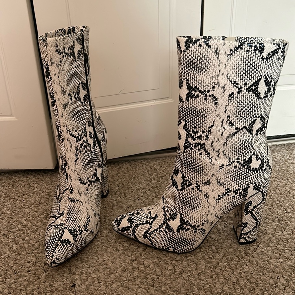 Snake Skin heeled booties